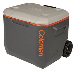 Coleman 3000002005 50Qt Xtreme Wheeled Cooler Dark Gray/Org/Light Gray