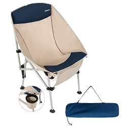 KingCamp Camping Chair, Lightweight Heavy Duty Folding Stool with Headrest, Portable Compact for ...