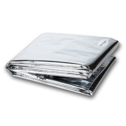 2 Pack Emergency Blanket/Space Blanket/Survival Blanket/Thermal Blanket/Sleeping Blanket/Silver  ...