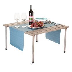 VYTAL Roll-Up Picnic Table (Gray Wash) – Portable table perfect for outdoor events, campin ...