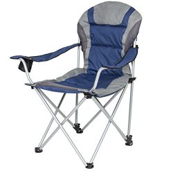 Best Choice Products Folding Deluxe Padded Reclining Camping Fishing Beach Chair With Portable C ...