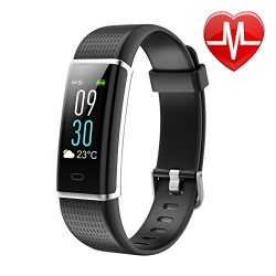 Letsfit Waterproof Fitness Tracker with Heart Rate Monitor, Color Screen Fitness Watch, Smart Ba ...