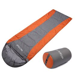 GEARUP Ultralight 50F Sleeping Bag For Spring Summer Camping Hiking With Stuff Sack Teen Sleepin ...