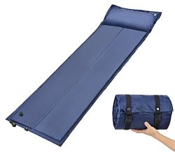 Aliglow Self-Inflating Sleeping Pad Mat with Attached Pillow and Foldable Infinite Splicing Desi ...