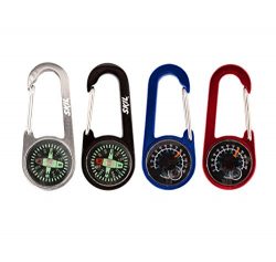 Skil Carabiner 4-Pack w/ Compass & Thermometer Gauge Fahrenheit Celsius Keychain