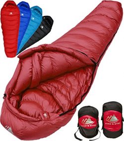 Hyke & Byke Down Sleeping Bag for Backpacking – Quandary 15 Degree F Ultralight, Ultra Compa ...