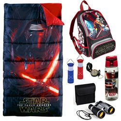 Star Wars The Force Awakens Sleeping Bag, Backpack, Water Bottle, Flashlight, Compass, & Bin ...