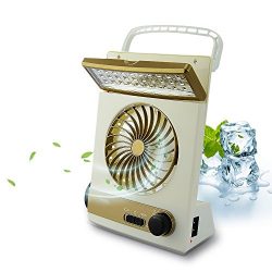 BicycleStore 3 in 1 Multi-function Portable Mini Fan LED Table Lamp Flashlight Solar Light for H ...