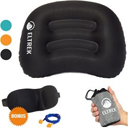 Eltrek Ultralight Inflatable Travel/Camping Pillow with Sleep Mask & Ear Plugs Set – C ...