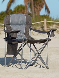 500-lb. Capacity Heavy-Duty Portable Chair (Charcoal)