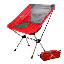 Moon Lence Ultralight Portable Folding Camping Backpacking Chairs with Carry Bag (newred)