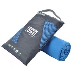 RainLeaf Antibacterial Microfiber Towel, Medium (20 x 40 inches), Blue