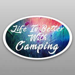 Life Is Better With Camping Vinyl Decal Sticker | Cars Trucks Vans Windows Walls Cups Laptops |  ...