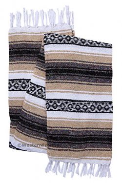 El Paso Designs Genuine Mexican Falsa Blanket – Yoga Studio Blanket, Colorful, Soft Woven  ...