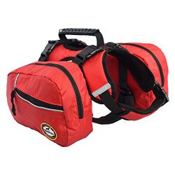 Dog Backpack Bagpacks Pets Harness Reflective Safety Adjustable Saddlebag Outdoor Hiking Travel  ...