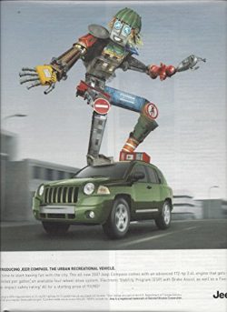 MAGAZINE ADVERTISEMENT For Green Jeep Compass Robot Surfing Scene