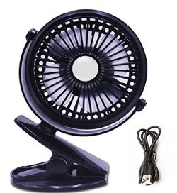 5-inch Mini Portable Clip Cooling Fans Rechargeable Battery/USB Operated Clip on Mini Desk USB F ...