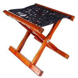 Folding Stool in Solid Wood Hardwood Seat, Bench. Camping Fishing