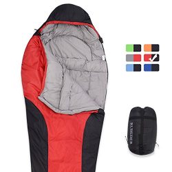 Sleeping Bag – Camping Mummy Lightweight,Waterproof,Comfort With Compression Sack–Tent Sleeping  ...