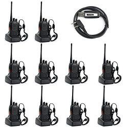 Baofeng BF-888S Two Way Radio (Pack of 10) and USB Programming Cable (1PC)