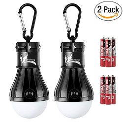 DealBang Compact LED Camping Light Bulbs with Clip Hook (Battery Included), 150 Lumens LED Hangi ...