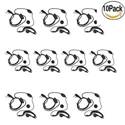 Vegas Newest 10 Pack Earpiece Headset Mic for Baofeng UV 5R/5RA/5RA+/5RB/5RC/5RD/5RE/5RE+ 666s 7 ...