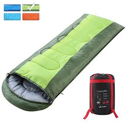 SEMOO Envelope Sleeping Bags with Compression Bag – Green