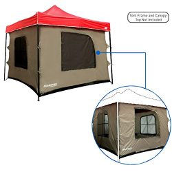 Camping Tent attaches to any 10’x10′ Easy Up Pop Up Canopy Tent with 4 Walls, PVC Fl ...