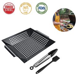 LIANGUS Vegetable Grill Basket Best in Barbecue Grilling Accessories, Grill BBQ Veggies Fish Mea ...