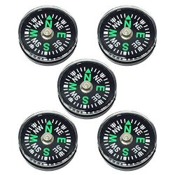 Blackett Button Compasses, 20mm, Oil Filled, For Survival Bracelets, Camping, Hiking, Pack of 5