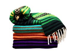 Bodhi Blanket Mexican Style Throw Blanket – Falsa Blanket for Yoga, Picnics, Beach, Tapest ...