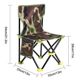 Folding Camping Stool, Portable Compact Folding Chair for Camping, Fishing, Hiking, Gardening, B ...