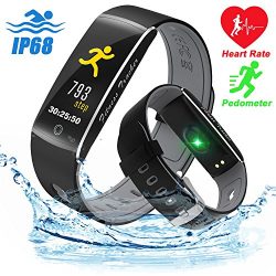 Qiwoo Fitness Tracker IP68 Waterproof Sports Smart Watch with Blood Pressure Oxygen Heart Rate S ...