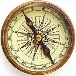 3″ Round -Old Compass Birthday – Edible Cake/Cupcake Party Topper!!!