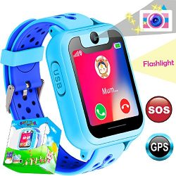 GPS Tracker Kids Smart Watch for Boys Girls with SOS Alarm Camera Touch Wrist Bracelet Smartwatc ...