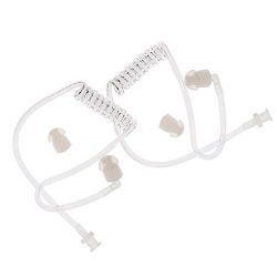 QJang Twist On Replacement Clear Coiled Acoustic Air Tube for Two Way Radio Headset Earpiece Ear ...