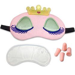 3D Cute Sleeping princess Eye Mask with Reusable Gel Pad, Cold Hot SPA Therapy for Dry Eye and P ...