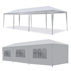 Tenozek White 10′ X 30′ Portable Outdoor Gazebo Canopy, Heavy Duty Wedding Party Ten ...