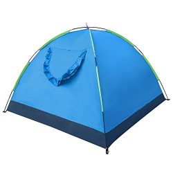 Everking 3-4 Person Portable Outdoor Folding Lightweight Waterproof Single Layer Backpacking Ten ...