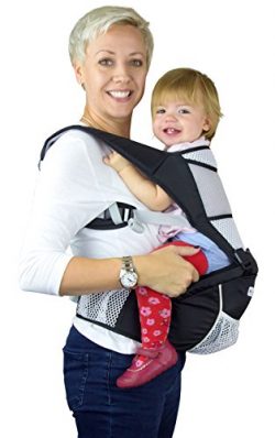 NimNik Baby Sling Carrier Ergonomics Lightweight Hipseat with Lumbar Support, 4 in One Back 2 Fr ...