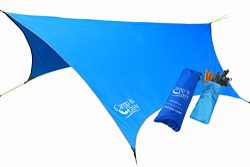 Waterproof Rip Resistant Camping Tarp For Any weather. Perfect Tent cover Or Hammock Rain Fly. U ...