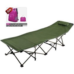 REDCAMP Camping Cot for Adults with Attached Pillow, Easy & Portable Cot, Free Storage Bag I ...