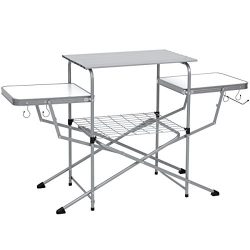 Best Choice Products Portable Outdoor Deluxe Folding Camping Grilling Table w/Carrying Case R ...