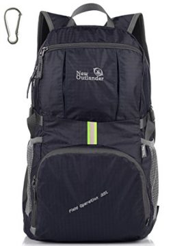 Outlander Packable Lightweight Travel Hiking Backpack Daypack (New Black)