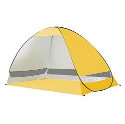 Rhorawill Automatic Pop Up Beach Tent: 2-3 Persons, Easy Set Up, Durable Stable Shade Shelter Wi ...