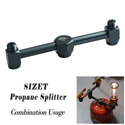 Sizet Propane Splitter/Y-Splitter, Aluminum Alloy T Adapter Connector for Propane Appliance BBQ  ...