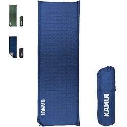 Kamui Self Inflating Sleeping Pad 2 Inch Thick Mattress Connectable with Multiple Pads for Tent  ...