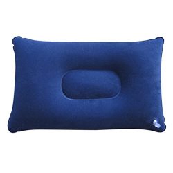 Travel Camping Pillow.Square Blue Portable Inflatable Backpacking Sleeping Pillow Compressible U ...