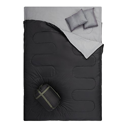 OtdAir Double Sleeping Bag with Pillows/2 Person Waterproof Lightweight Portable Sleeping Bag Fo ...