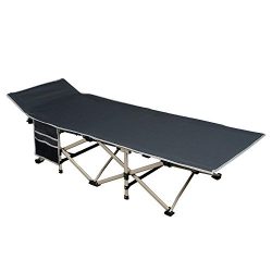 Yaheetech Metal Folding/Collapsible Camping Cot & Sleeping Bed Hiking Military Cots with Sto ...